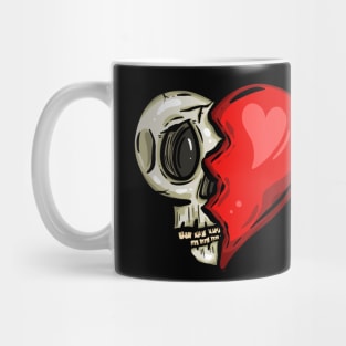 Heart Skull Valentines Halloween Cartoon Logo Mug
